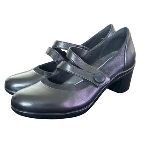 Aravon Lexee Mary Jane Black Leather Pumps Heels  Size  8.5